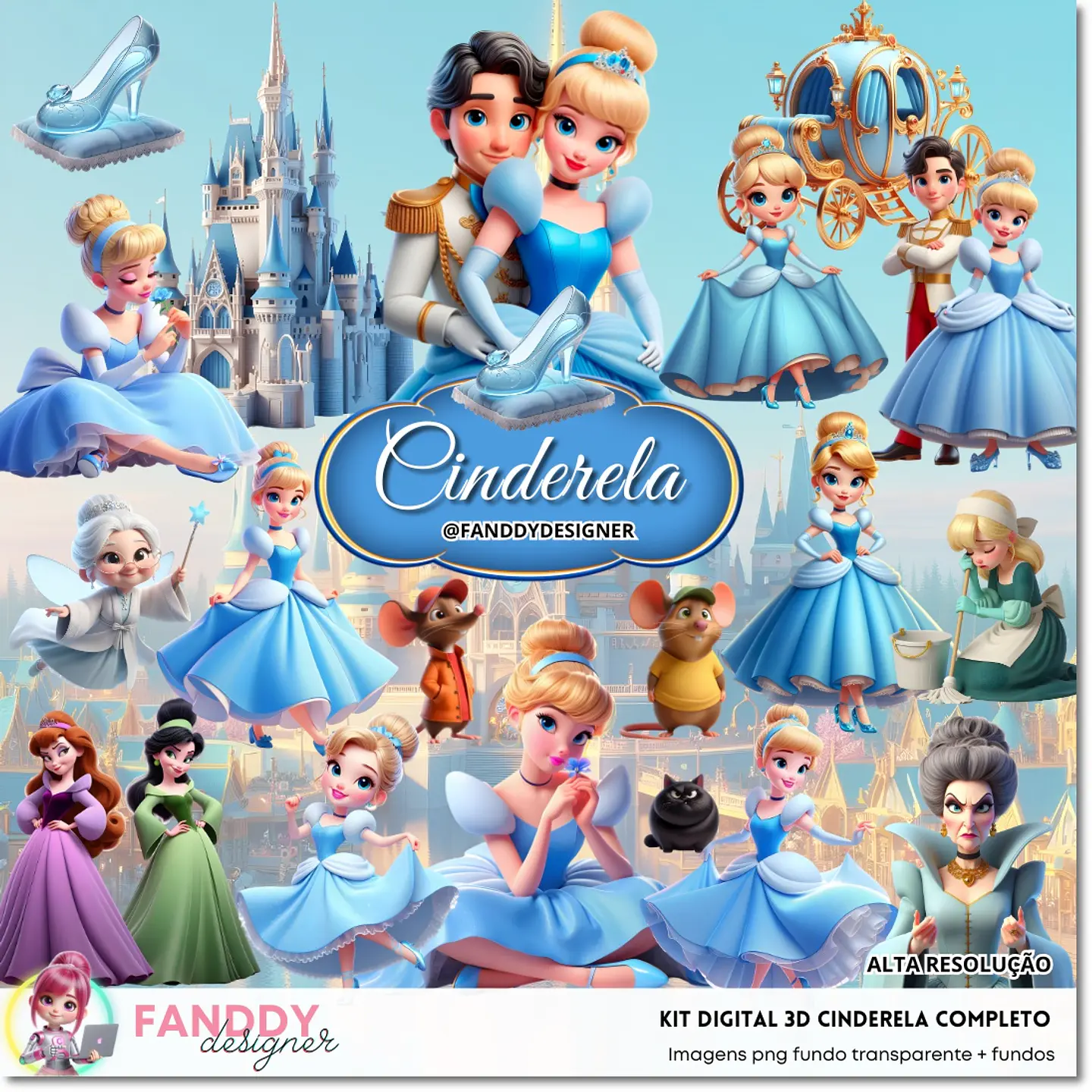Kit Digital Cinderella Completo 77 1