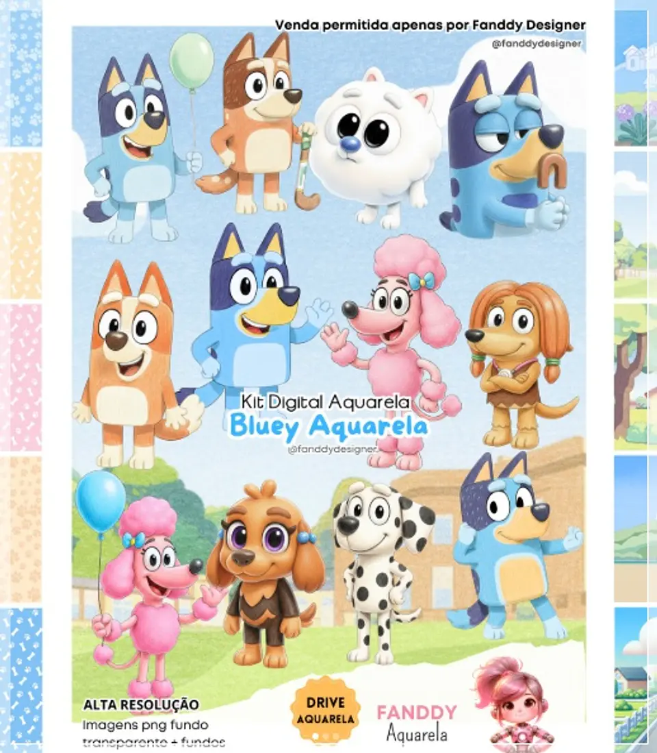 Kit Digital Bluey Aquarela 41 1