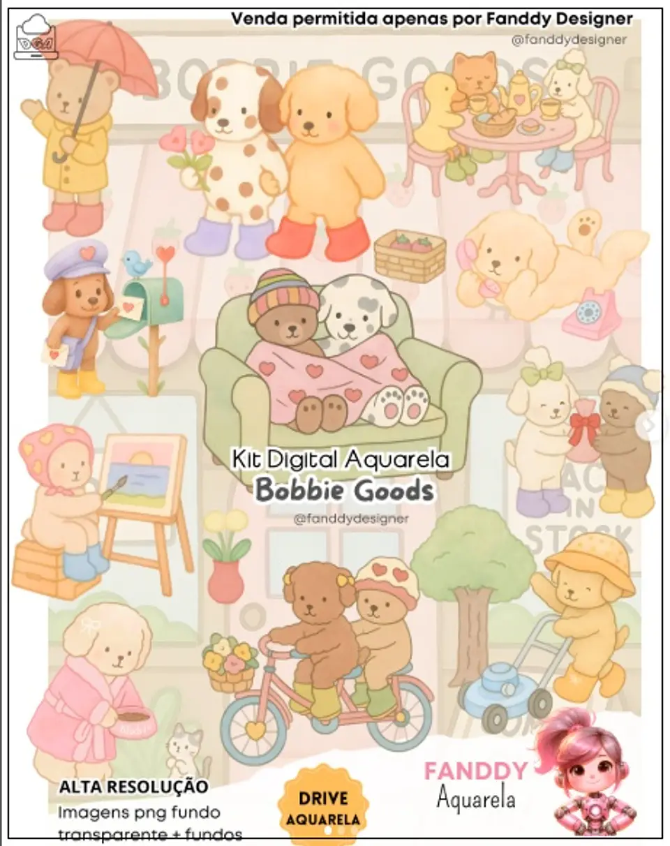 Kit Digital Bobbie Goods Aquarela 46 1