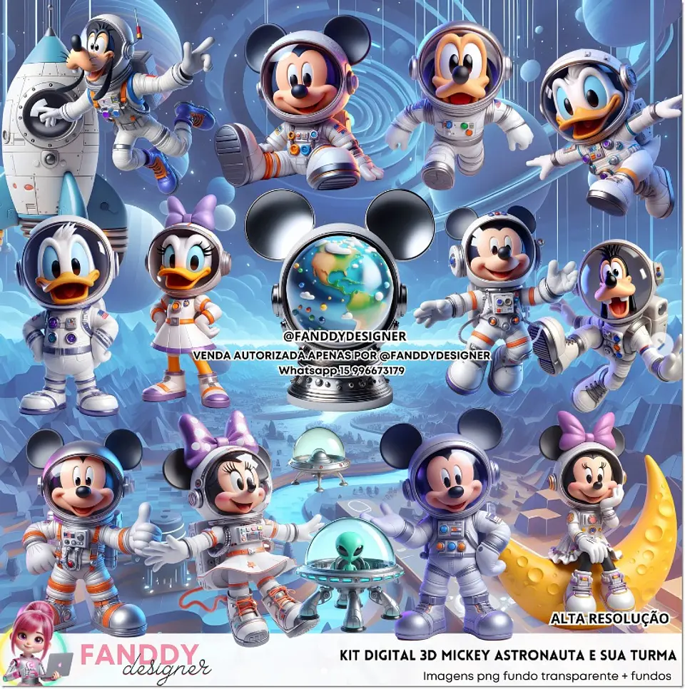 Kit Digital Mickey Astronauta 206 1