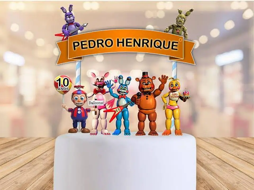 Arquivo de Corte Topo de Bolo Fnaf Friday Night at Freddy's 3 1