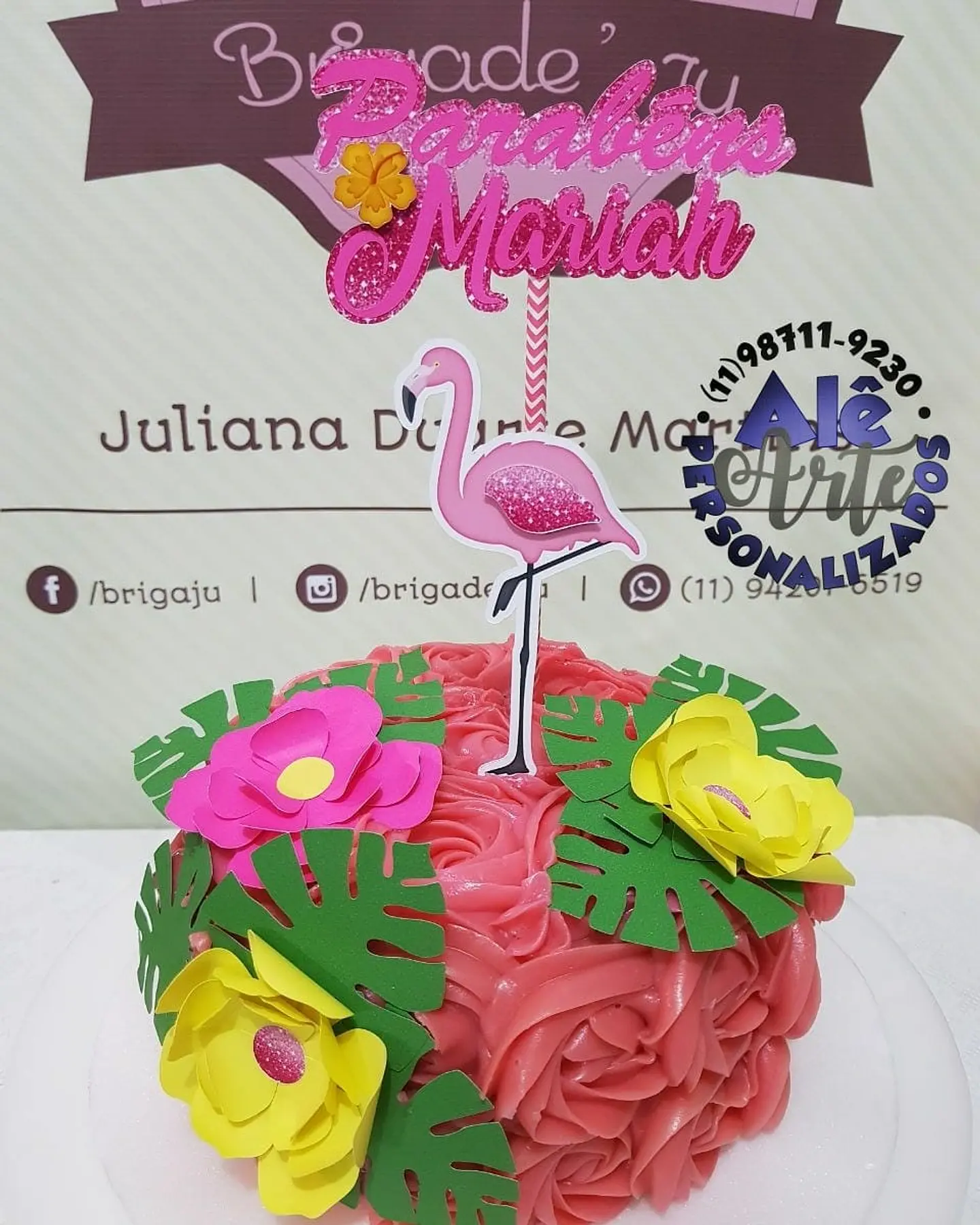 Arquivo de Corte Topo de Bolo Flamingo Tropical 20 1