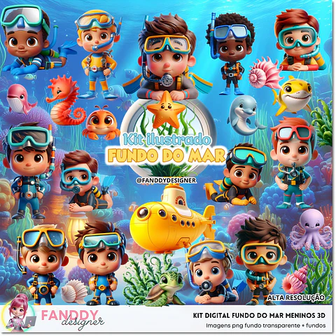 Kit Digital Fundo do Mar 3d 146
