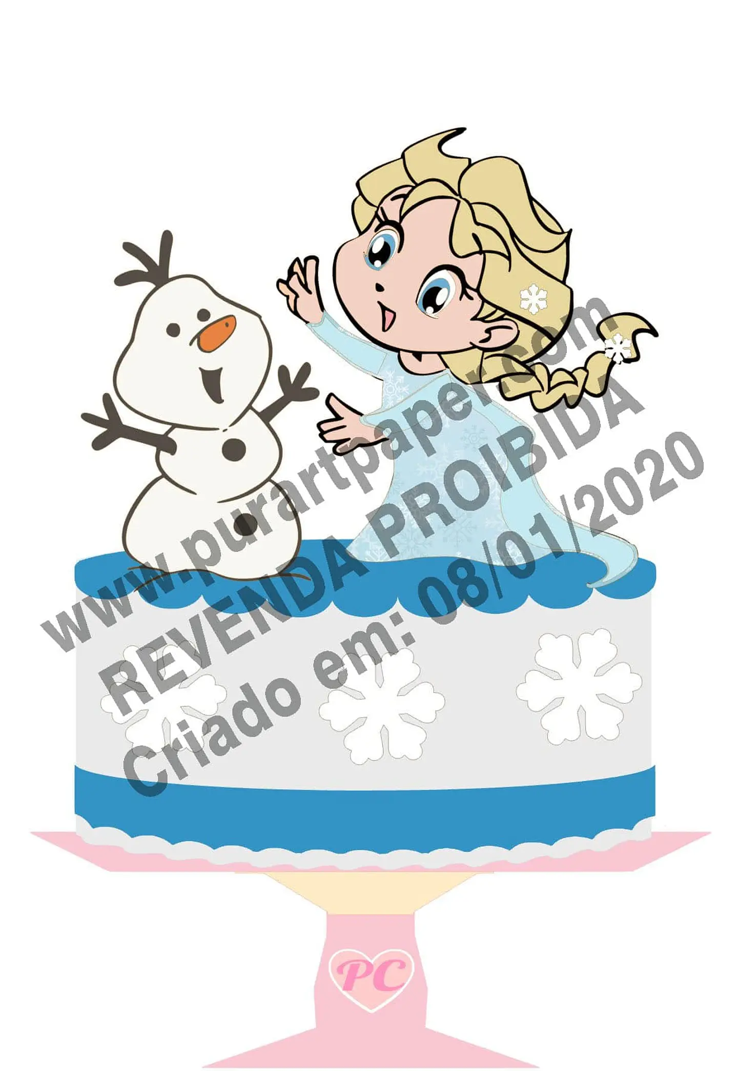 Arquivo de Corte Topo de Bolo Frozen Elsa 14 1