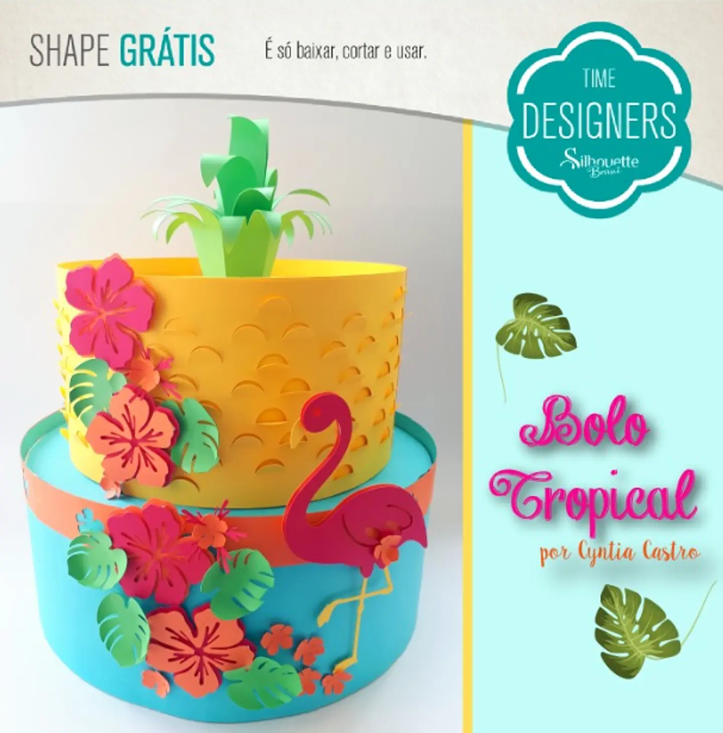 Arquivo de Corte Topo de Bolo Flamingo Tropical 5 1