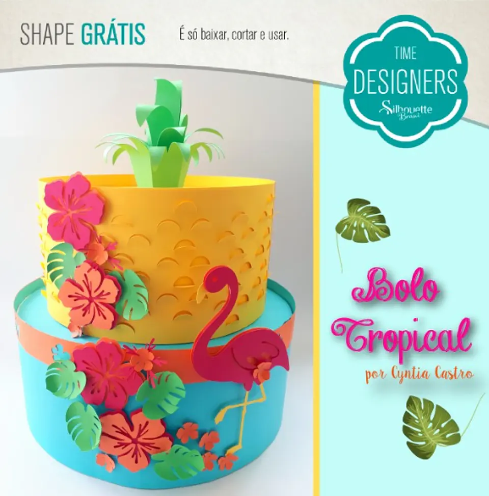 Arquivo de Corte Topo de Bolo Flamingo Tropical 5 1
