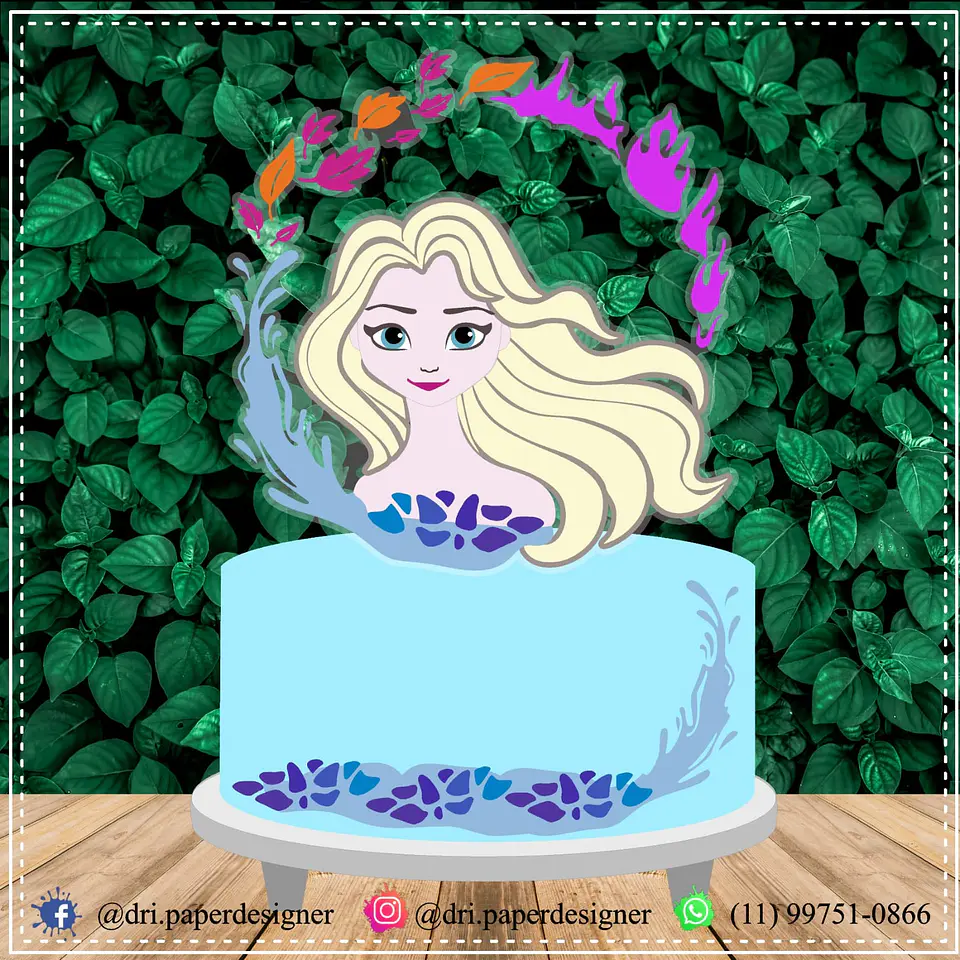 Arquivo de Corte Topo de Bolo Frozen Elsa 8 1