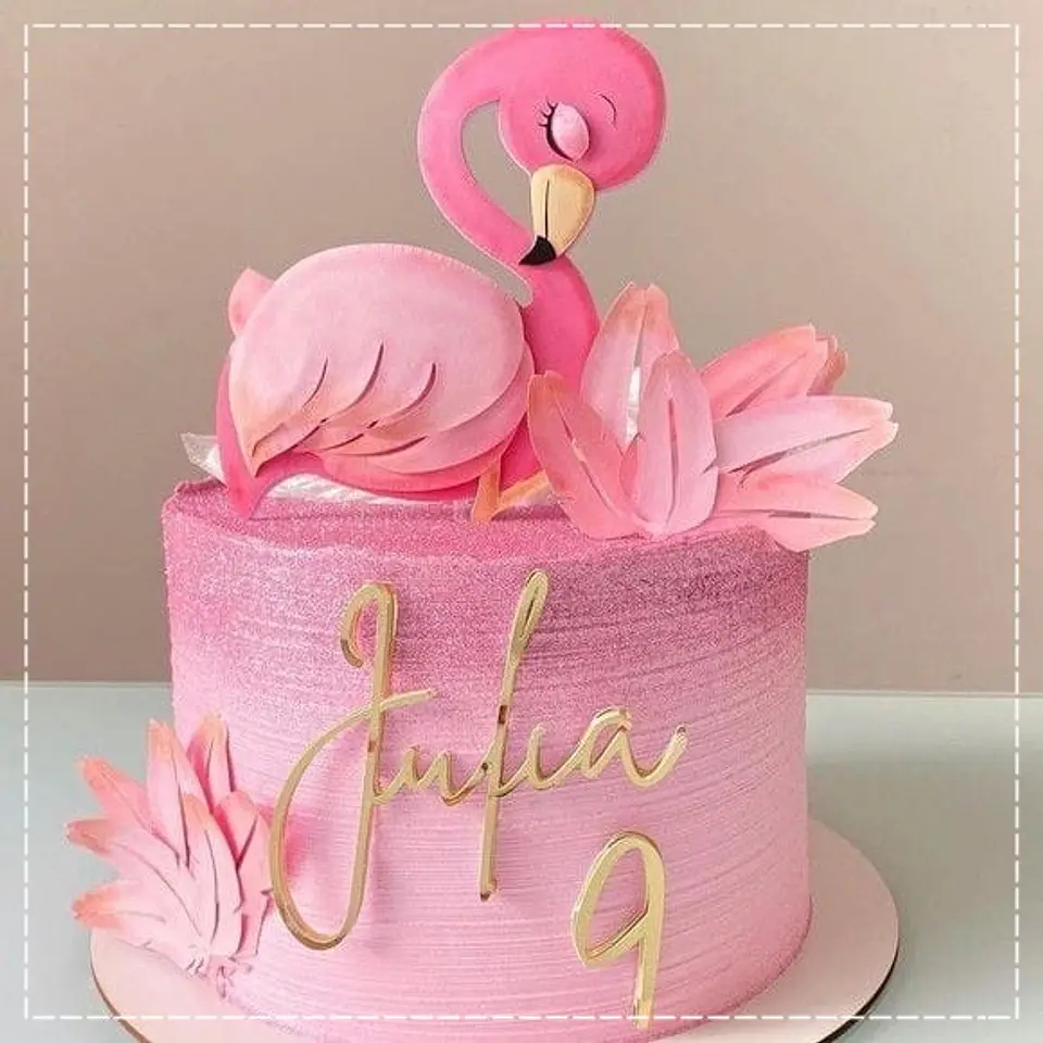 Arquivo de Corte Topo de Bolo Flamingo Tropical 18 1