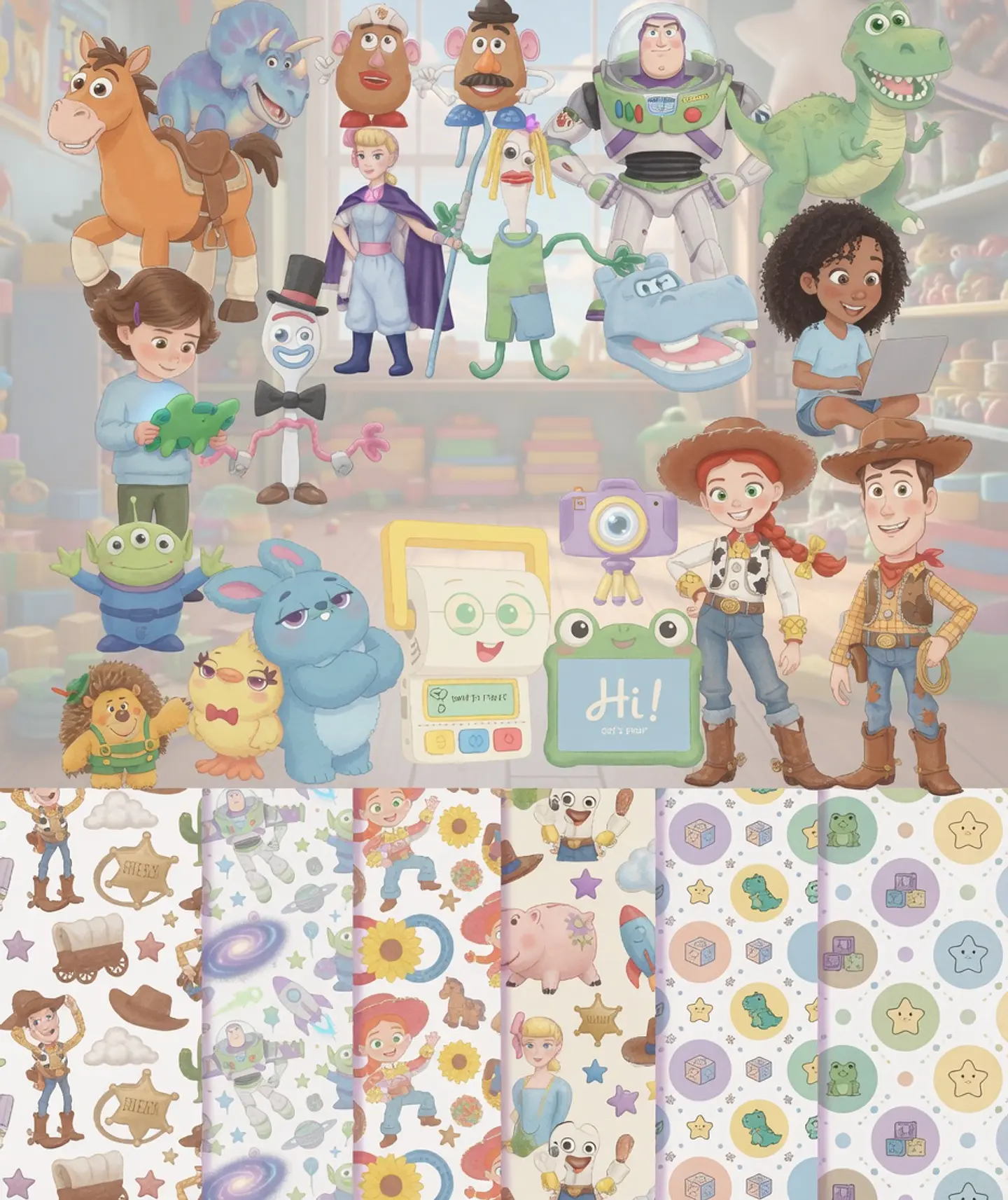 Kit Digital Toy Story 5 Aquarela 15 1