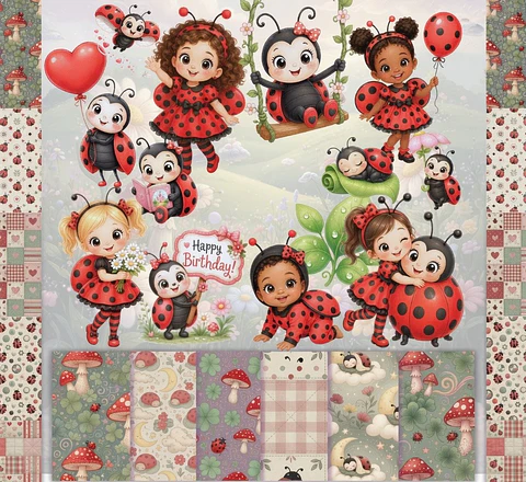 Kit Digital Joaninha com Mascote 17
