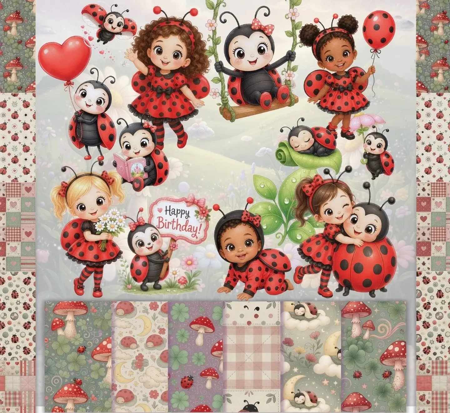 Kit Digital Joaninha com Mascote 17 1
