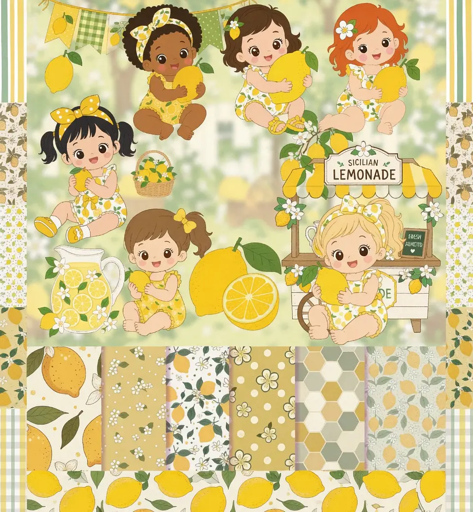 Kit Digital Limão Siciliano Ilustrado 1