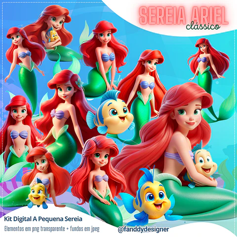 Kit Digital A Pequena Sereia 9