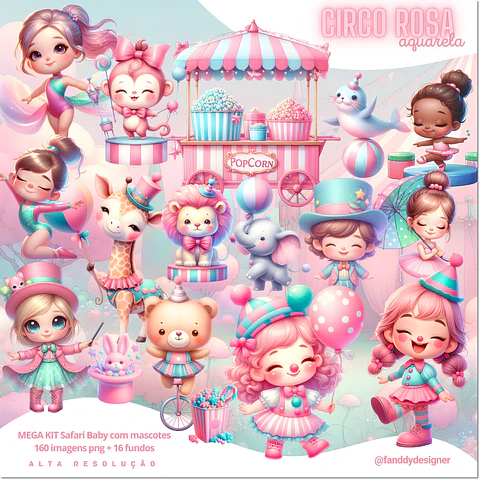 Kit Digital Circo Rosa 79