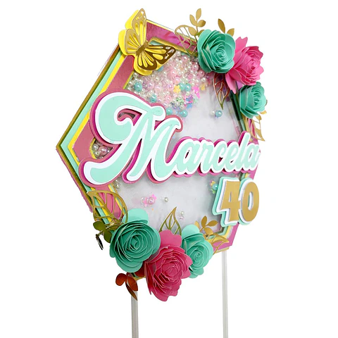Arquivo de Corte Topo de Bolo Flores Floral 52