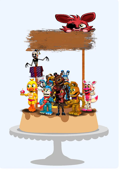 Arquivo de Corte Topo de Bolo Fnaf Friday Night at Freddy's 1