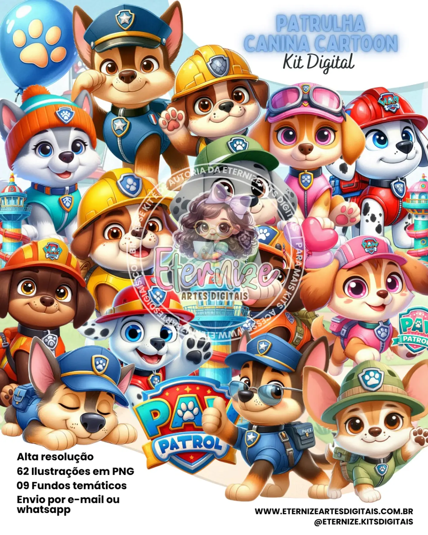 Kit Digital Patrulha Canina Cartoon 84 1