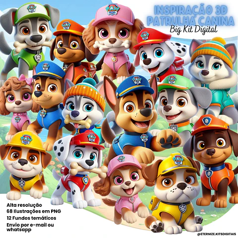 Kit Digital Patrulha Canina 3d 83
