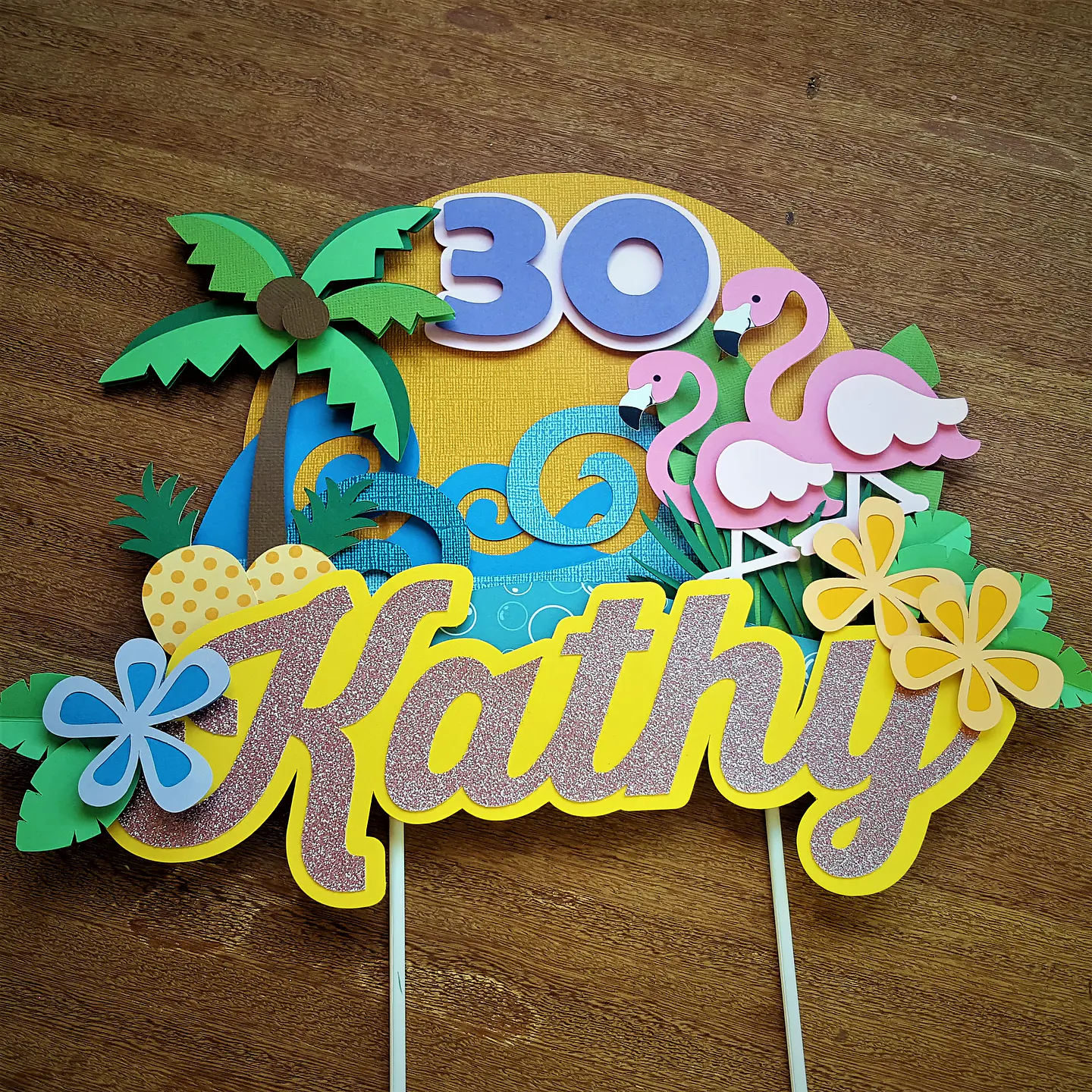 Arquivo de Corte Topo de Bolo Flamingo Tropical 7 1