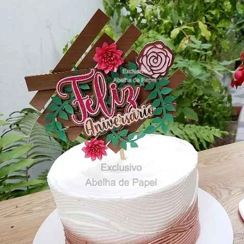 Arquivo de Corte Topo de Bolo Flores Floral 57