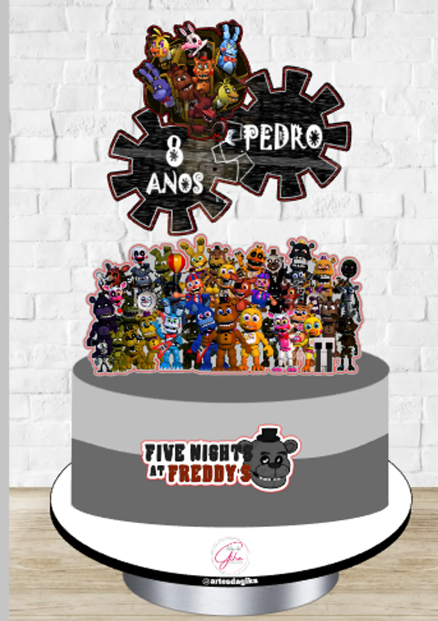 Arquivo de Corte Topo de Bolo Fnaf Friday Night at Freddy's 2 1