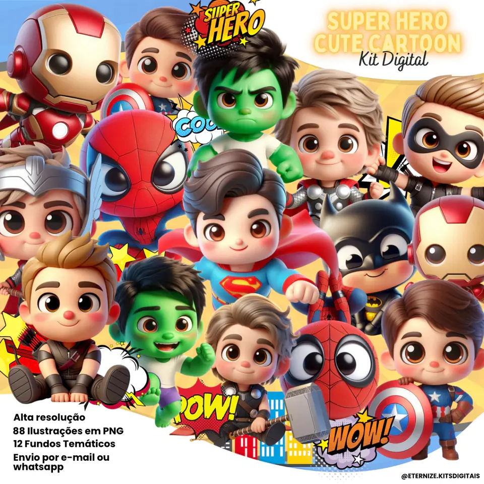 Kit Digital Heróis Cute 49 1