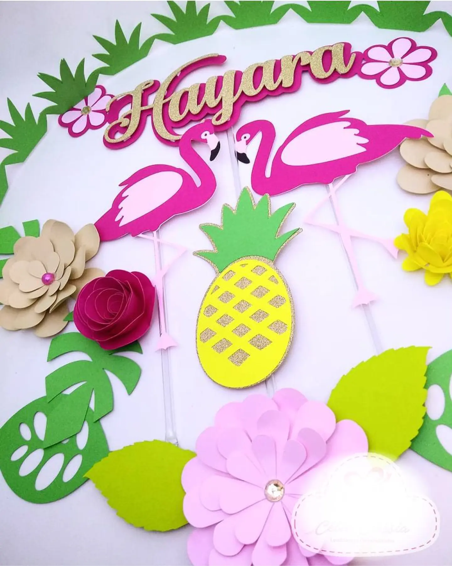 Arquivo de Corte Topo de Bolo Flamingo Tropical 27 1