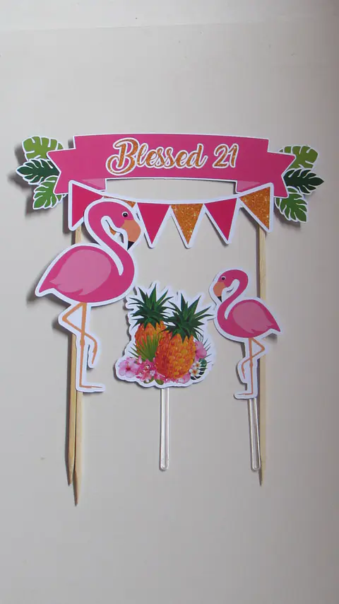 Arquivo de Corte Topo de Bolo Flamingo Tropical 11