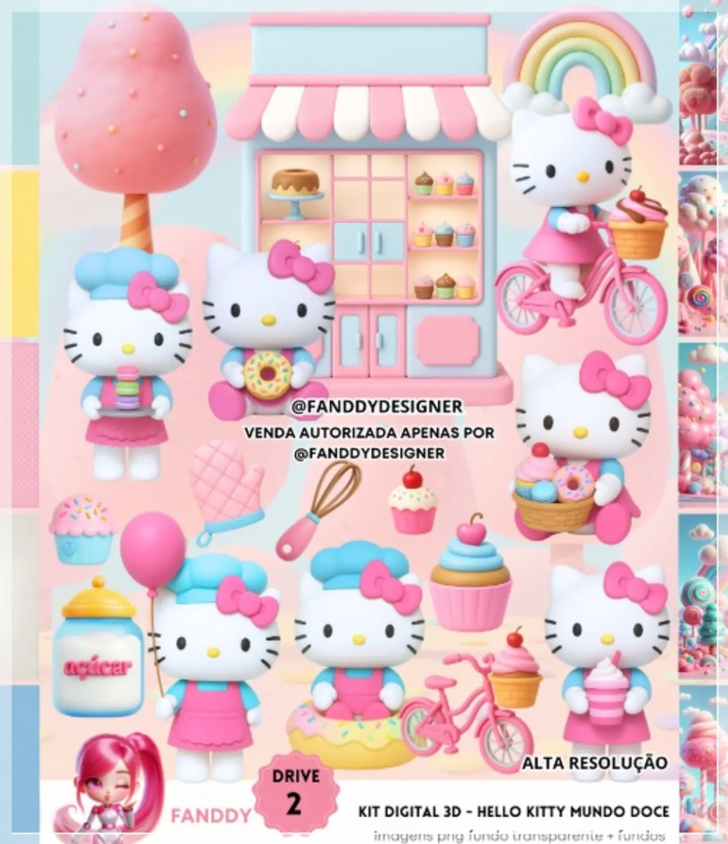 Kit Digital Hello Kitty Mundo Doce 163 1