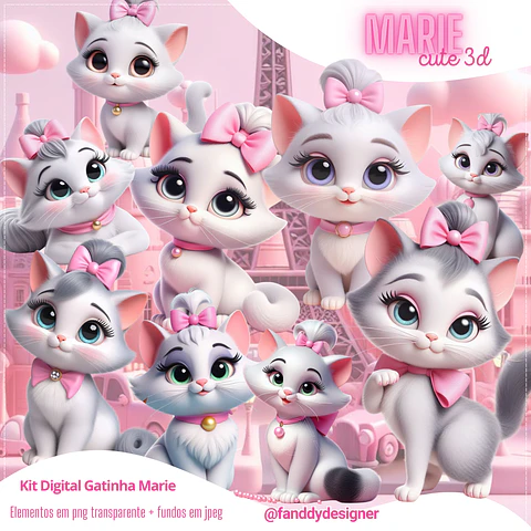 Kit Digital Gatinha Marie 156