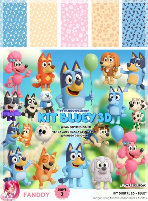 Kit Digital Bluey 3d 40