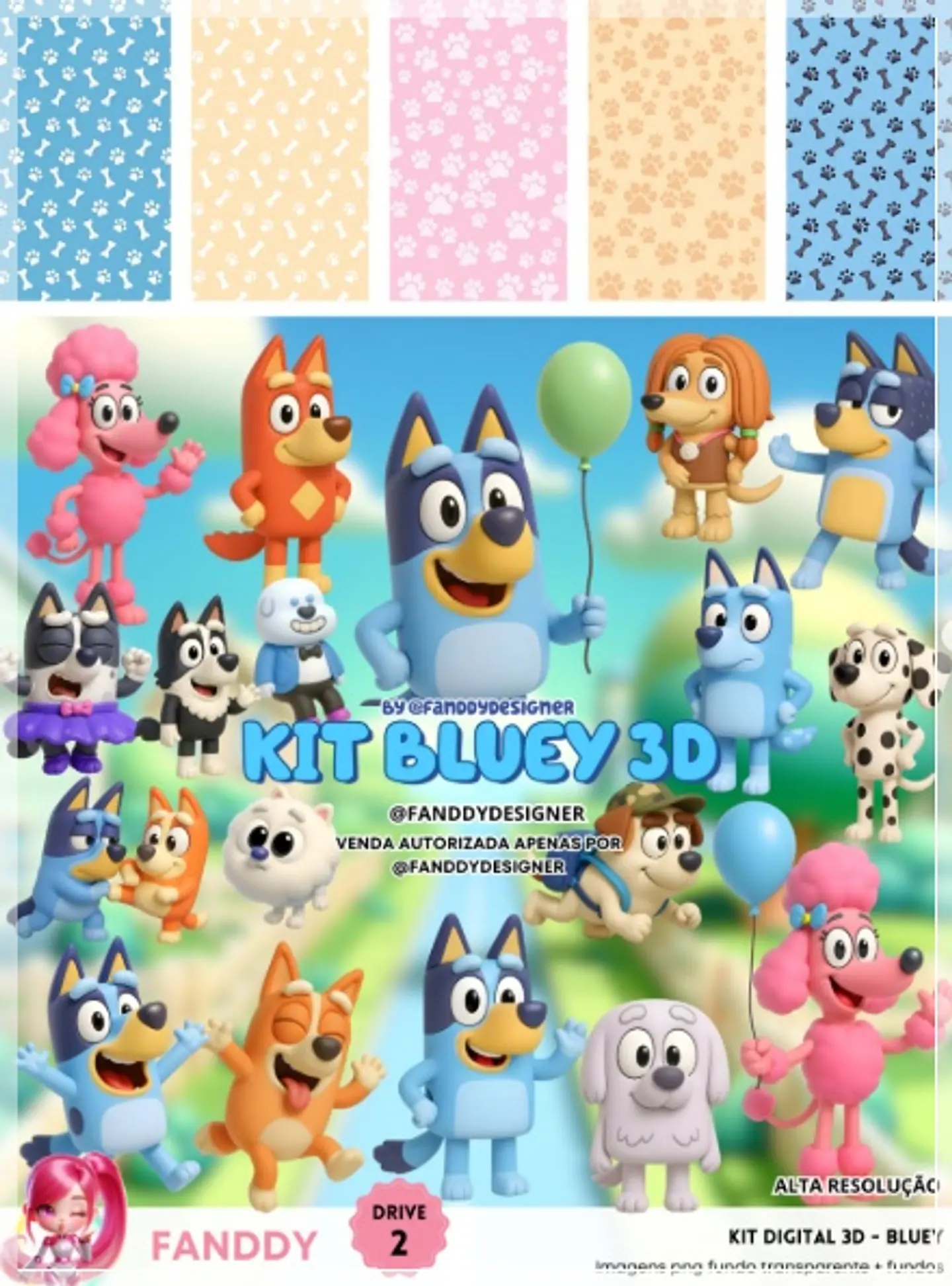 Kit Digital Bluey 3d 40 1