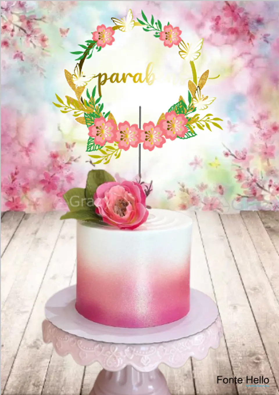 Arquivo de Corte Topo de Bolo Flores Floral 17 1