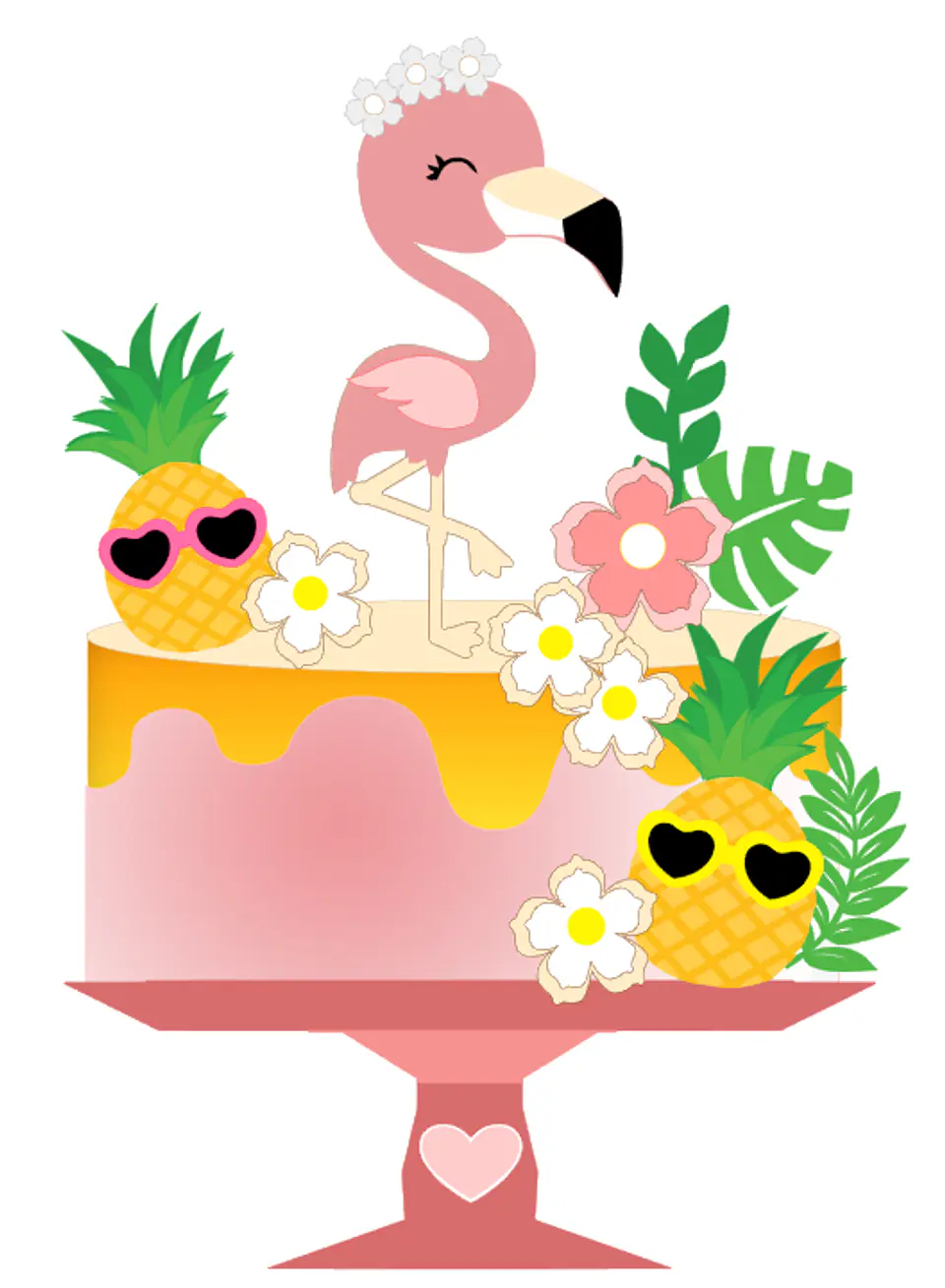 Arquivo de Corte Topo de Bolo Flamingo Tropical 37 1