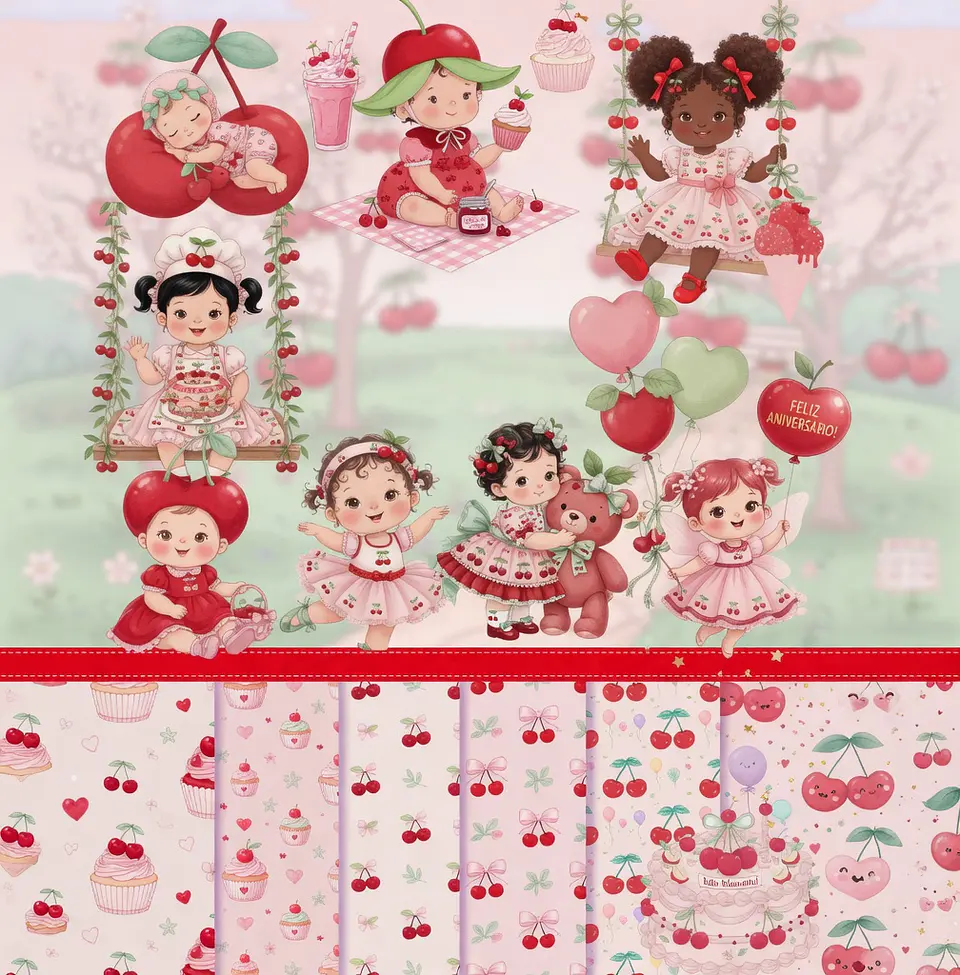 Kits Digitais - Cerejinha Baby 2D 1