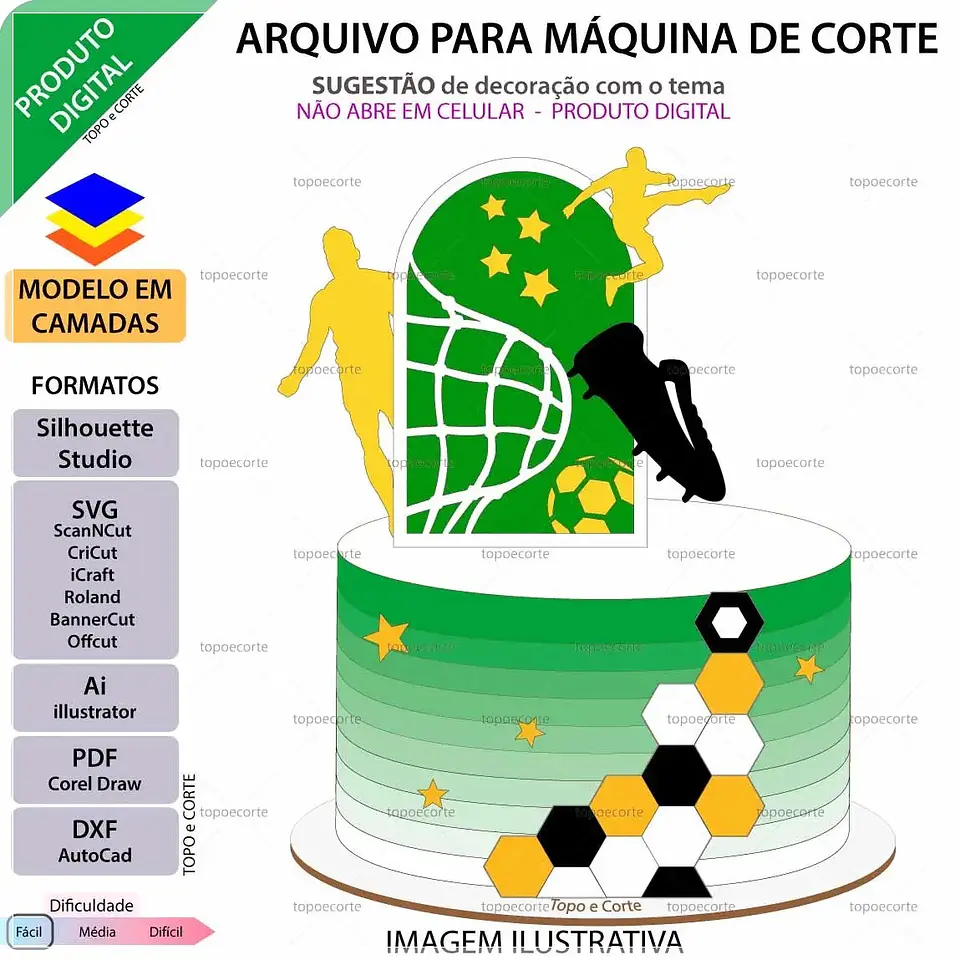 Arquivo de Corte Topo de Bolo Futebol 69 1