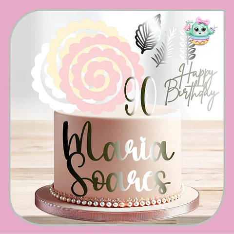 Arquivo de Corte Topo de Bolo Flores Floral 63