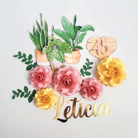 Arquivo de Corte Topo de Bolo Flores Floral 61