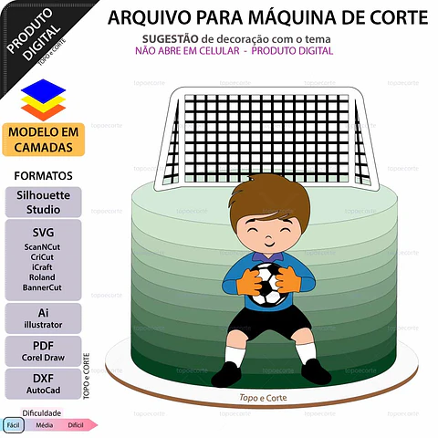 Arquivo de Corte Topo de Bolo Futebol 57