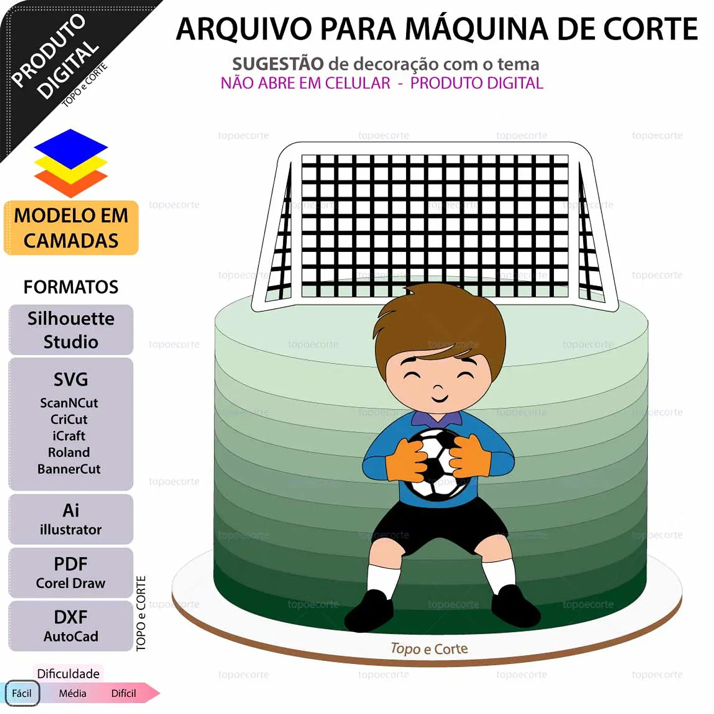 Arquivo de Corte Topo de Bolo Futebol 57 1