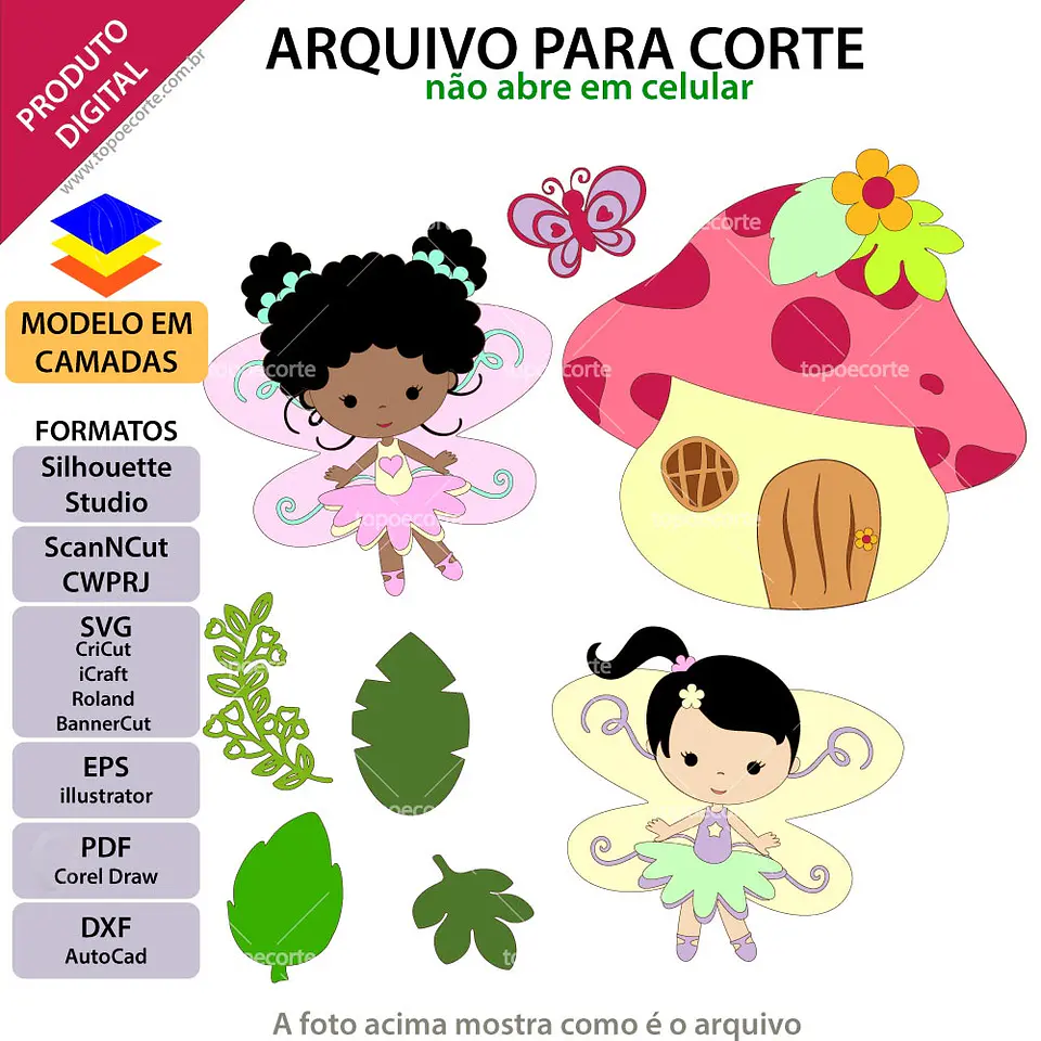 Arquivo de Corte Topo de Bolo Fada Fadinha 4 1
