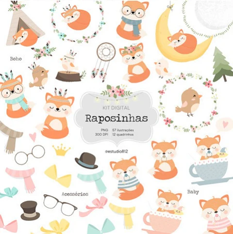 Kit Digital Raposinhas 78