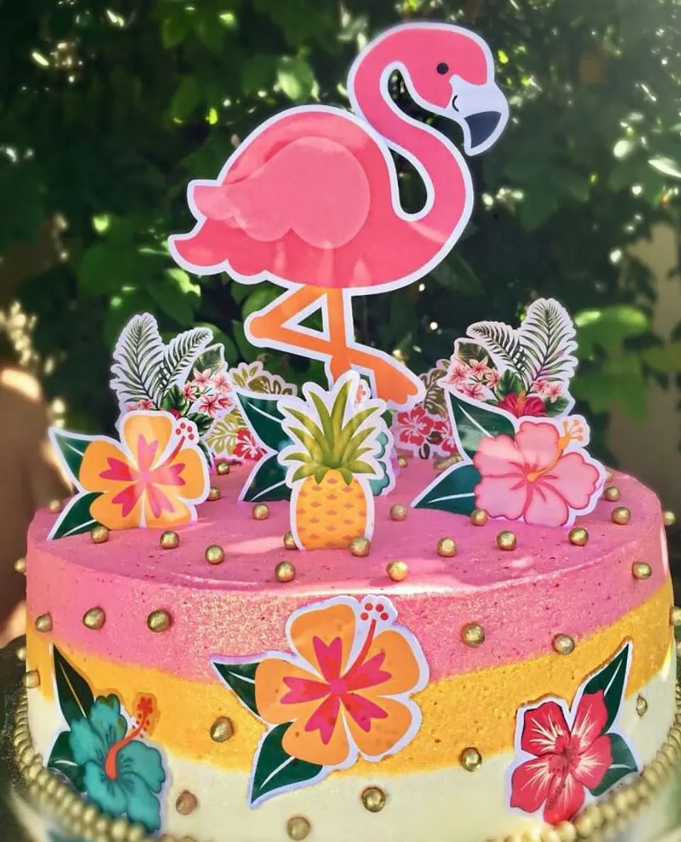 Arquivo de Corte Topo de Bolo Flamingo Tropical 47 1