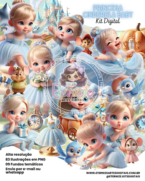 Kit Digital Cinderela Baby 30