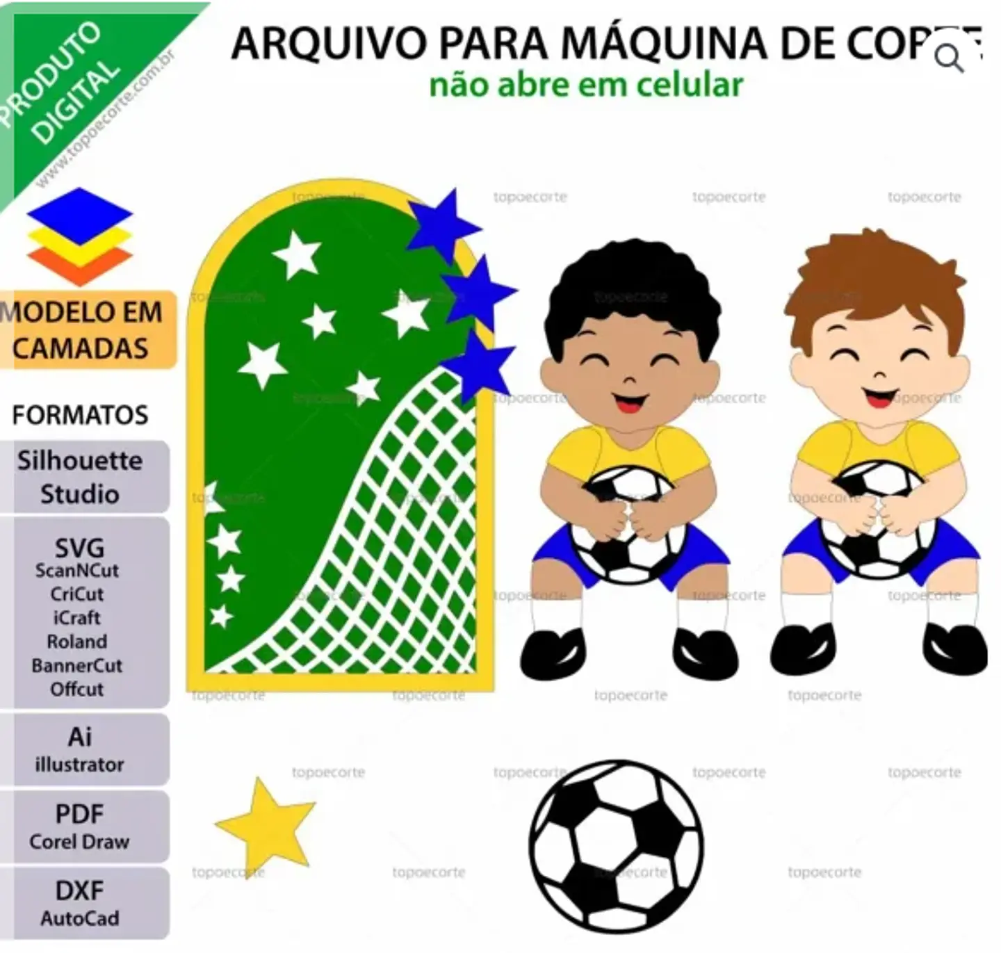 Arquivo de Corte Topo de Bolo Futebol 81 1