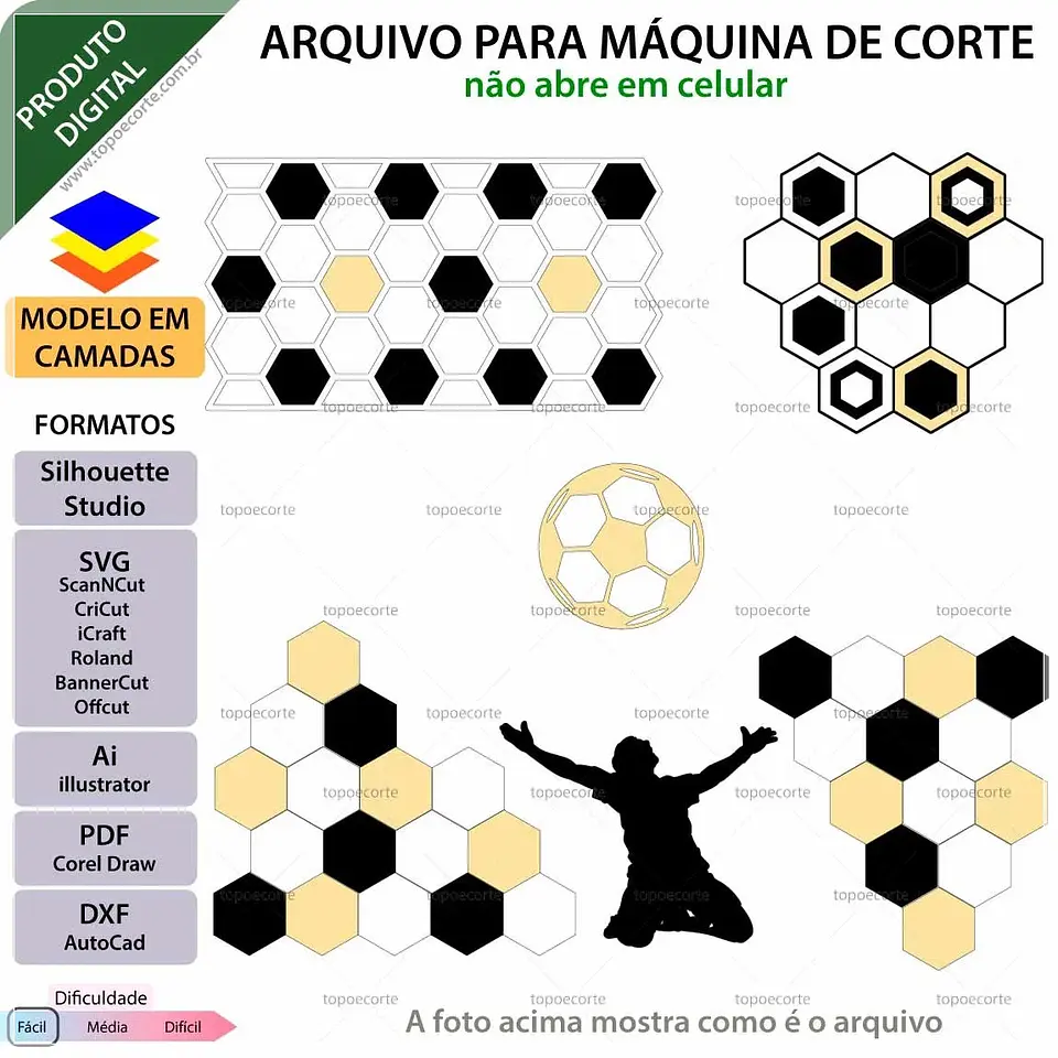 Arquivo de Corte Topo de Bolo Futebol 70 1