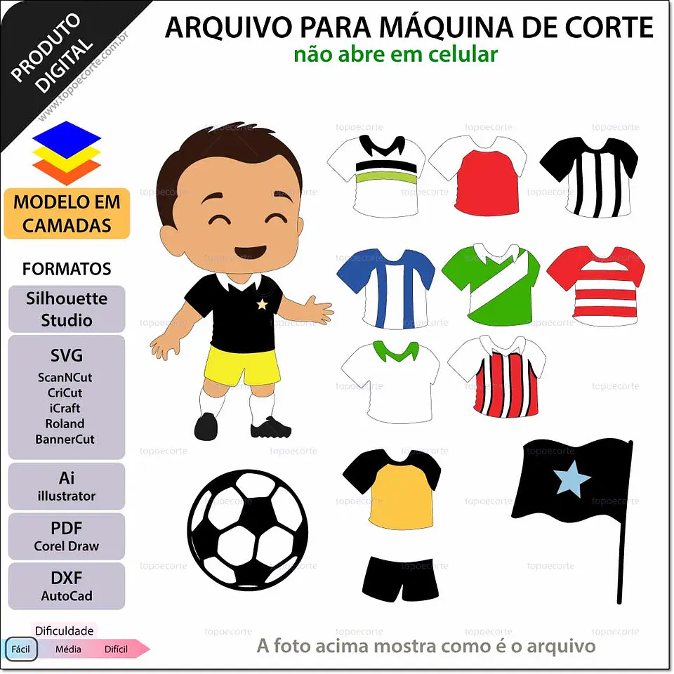 Arquivo de Corte Topo de Bolo Futebol 51 1