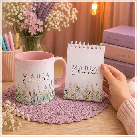 Encadernação - Kit Floral Maria Eduarda