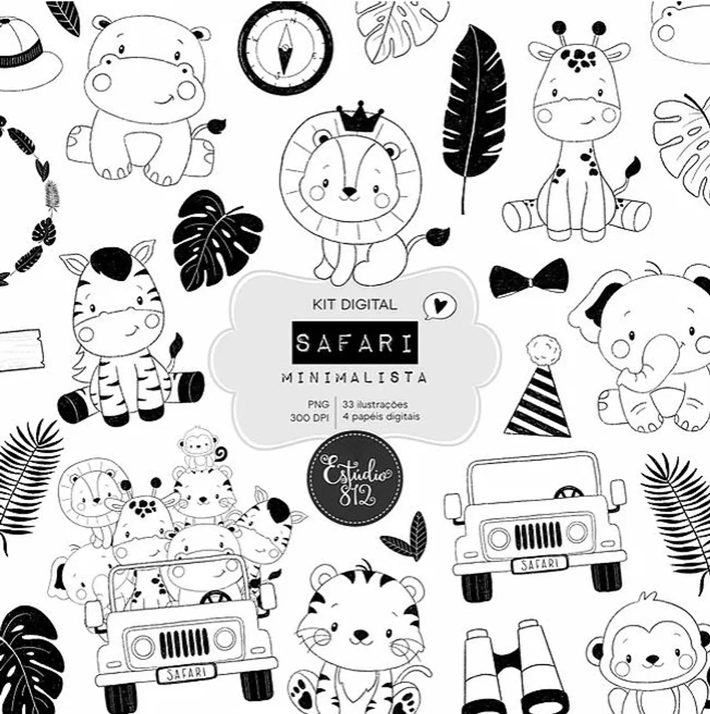Kit Digital Safari Minimalista 79 1