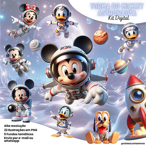 Kit Digital Turma do Mickey Astronauta 97